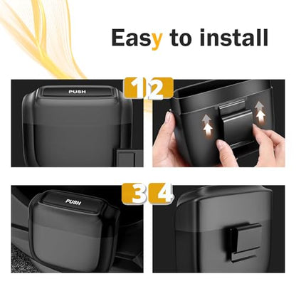 Car Trash Can, Push to Open Hanging Garbage Bin with 30 Trash Bags, Waterproof Leak-proof Large Capacity Storage Can, Portable Supplies Box for Car Sedan Truck SUV (Black) - color: Black