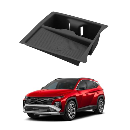 One-piece Molding Silicone Cup Holder Insert + Wireless Charger Area Mat for 2025-2026 Hyundai Tucson/Hybrid Accessories - Protective Mat Only Fit 2025-2026 Tucson with Electronic Shift