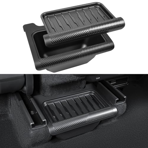 2026 New Model Y Juniper Backseat Trash Can Organizer TPE Storage Box with Anti-Slip Lid Cover Underseat Storage Tray for 2025-2026 Tesla Model Y Juniper Accessories - color: Backseat Trash Can (for 2026 Model Y)