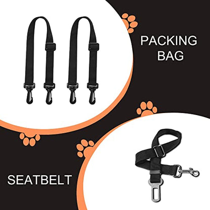 Dog Car Seat Cover, Waterproof Nonslip Pet Seat Cover for Back Seat with Storage Pockets Mesh Visual Window, Heavy Duty Scratchproof Pet Dog Seat Cover Hammock for Cars Trucks and SUVs