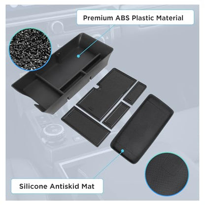 Center Console Organizer Compatible with 2025-2026 Toyota Camry Accessories, Armrest Storage Box Glove Organizer Tray Secondary Insert Charging Zone Anti-Slip Mat with Sunglasses - size: Center Console Organizer 2PC
