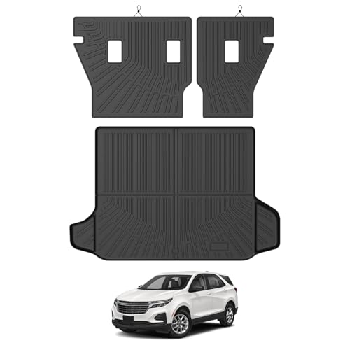 Mixsuper Cargo Liner for Chevrolet/Chevy Equinox 2018-2024, All Weather Trunk Mat Backrest Mat TPE Back Seat Cover Protector for Equinox Accessories - size: 18-24 |Equinox| Cargo & Backrest Mat