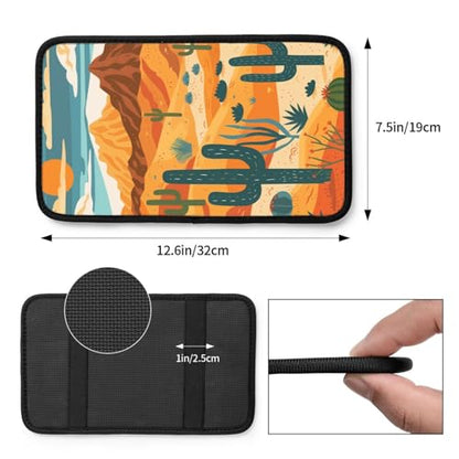 Universal Car Center Console Cushion Pad, Desert Cactus Soft Waterproof Car Center Console Cover Auto Armrest Seat Box Cover Protector for Most Vehicle SUV Truck Car - color: Desert Cactus