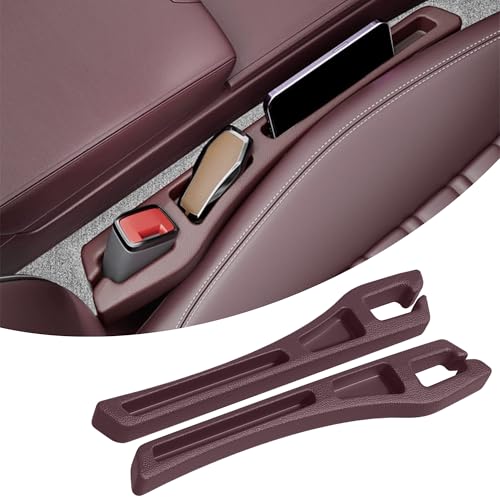 2PCS Car Seat Gap Filler Organizer, Multifunctional Car Gap Filler with Fill and Storage Function for Storing Phones Keys Cards, Universal No Drop Seat Guard for Cars (Red) - color: Red