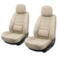 Leather Front Car Seat Covers Breathable Seat Covers Waterproof Seat Protectors Universal Fit for Most Automotive Cars SUV Trucks Van (Beige, Front Pair)