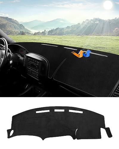 Autorder Dashboard Cover Mat for 1997-2003 Ford F150/F250/Expedition/F150 Heritage Accessories Dash Cover Flannel Dash Mat Sunshade Glare UV Rays Protector(Without Light Sensor&Climate Sensor) - size: 1997-2003 F150 (Black)