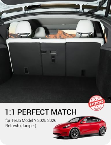 BASENOR Rear Seat Back Cover for 2026 2025 Tesla Model Y Juniper 5 Seats All Weather Seatback Liner Backrest Mats Pet Dog Friendly Model Y Accessories 3PCS (Standard/Premium/Performance) - size: 2025 2026 Model Y Juniper