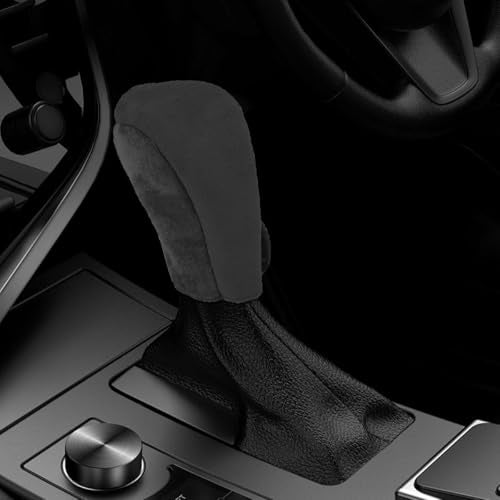 Car Gear Shift Knob Cover, Anti-Scratch Gear Shift Protector Cover, Comfortable Stick Shifting Handle Cover, Car Shift Knob Decoration Accessories for Most Automatic & Manual Vehicle (Black) - color: Black