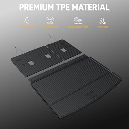 Cargo Mat for 2021-2026 Chevrolet Chevy Suburban/GMC Yukon XL, Full Coverage All Weather Trunk Cargo Liner with 3rd Row Backrest Protectors for Suburban/Yukon XL Accessories