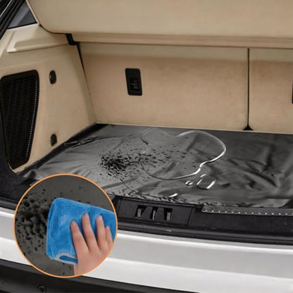 SUV Cargo Mat Liner, Universal All-Weather Trunk Mat, Heavy Duty Rear Cargo Cover for Sedans, Trucks and RVs, Car Interior Guard, Black