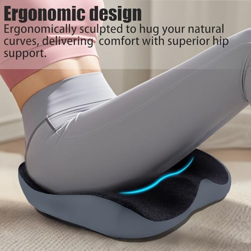 Pressure Relief Seat Cushion for Long Sitting Hours on Office/Home Chair, Car, Wheelchair - Extra-Dense Memory Foam for Hip, Tailbone, Coccyx, Sciatica-Black (Dark Edge) - color: Black (Dark Edge)
