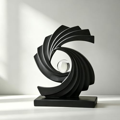 AWNR Blue Abstract Statue Accent Decor, Adornos para Sala Modernos Shelf Decor Aesthetic for Coffee Table, Modern Home, TV Stand, Men's Bedroom, Coffee Table, Console Table, Entryway (Black)