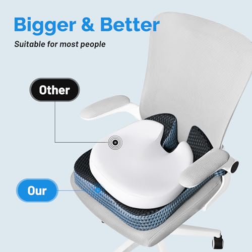 Large Memory Seat Cushion,Car Seat Cushion are Used to Relieve Sciatica, Suitable for Offices, Cars, Wheelchairs, Multi-Purpose (Black Mesh)