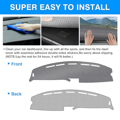 Autorder Gray Dashboard Cover Mat for 1992-1996 Ford F150 / F-150 F250 F350 Accessories Dash Cover Upgrade Polyester Dash Mat Sunshade Glare UV Rays Protector - size: 1992-1996 F150 (Gray)