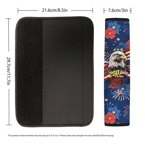 Dreaweet 250 Years Patriotic Eagle Seatbelt Covers 2 Pcs Car Seat Belt Cover Pad Soft Comfort Neoprene Seatbelt Cushion Universal Car Seat Shoulder Pads for Seat Belts - color: 250 Years Patriotic Eagle