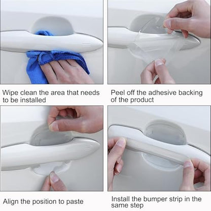 14PCS Car Door Protector, Rearview Anti-Collision Bumper Trim Guard Sticker,Universal Anti-Scratch Guard Stickers Universal for Most Car Handle