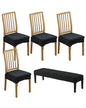 CRFATOP Jacquard Dining Room Chairs Seat Covers Set of 4 with Soft Bench Chair Cover Stretch Kitchen Chair Slipcover Washable Seat Cushion Slipcover Protector for Hotel Ceremony Banquet Wedding,B18 - color: Jacquard B18