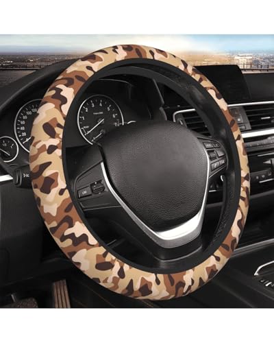 Steering Wheel Cover Accessories Neoprene Cover Non-Slip Breathable Easy to Install Suitable for Women Men Girls for Car SUV Van Truck Universal 14.5-15.5 Inch Brown Camouflage - color: Brown Camouflage