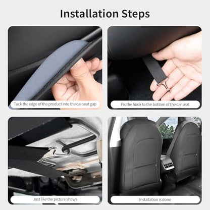 Seat Back Kick Protector Designed for Tesla Model Y/3/X/S Accessories(Includes 2025 Model Y & 2024-2025 Model 3 Highland) - Waterproof, Scratchproof Backseat Cover, Set of 2