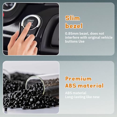 Black Chromed Electronic Parking Brake Handbrake Switch Button Cover Compatible with BMW 5 6 7 Series F10 F07 F12 F01 handbrake Button Cover Patch Compatible with BMW Accessories - color: Black Start Cover(For f10)