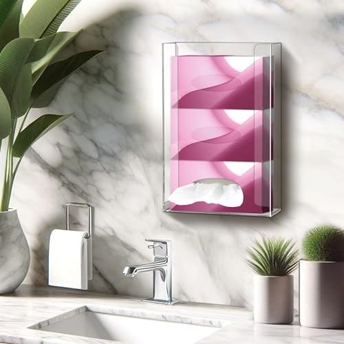Amazing Abby Acrylic Glove Box Holder, Wall-Mounted Glove Dispenser, Floating Glove Box Organizer, Large Size (for 3 Boxes), 10.5" W x 15.0" H x 3.5" D (Mounting Hardware Included) - size: Large (for 3 Boxes)