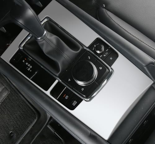 Car Accessories Fit for 2019 2020 2021 2022 2023 2024 2025 Mazda 3 Axela Interior Gear Shift Knob Console Media Panel Cover Trim (Matte Silver) Stainless Steel 1 PC - color: Matte Silver
