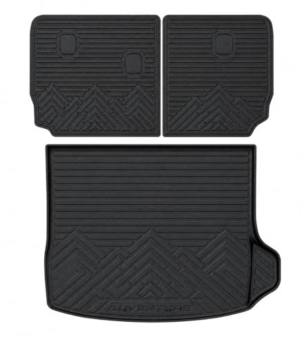 Mixsuper Cargo Liner for Jeep Grand Cherokee 2022-2026, All Weather TPE Trunk Cargo Mat with Backrest Protectors Compatible with Grand Cherokee & 4xe (Not for Grand Cherokee L/WK) - size: 22-25 |Grand Cherokee 4XE| Cargo & Backrest Mat