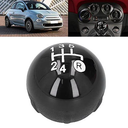 Gear Shift, Gear Shift Shifter Knob with Decorative Cover Replacement Kit Fit for 500 500C 2007?2018 LHD RHD Shift Lever Trim 5 Speed
