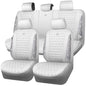 CAR PASS All White Bling Diamond Leather Car Seat Covers Full Sets,Waterproof Shining Glitter Sparkly Crystal Universal Fit for Automotive Truck SUV Cute Women Girl Airbag Compatable,Sliver Rhinestone - color: All White Rhinestone, size: Full Set
