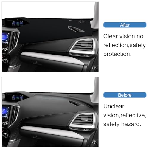 Dashboard Cover Mat for Subaru 2019-2022 2023 2024 Forester Accessories Black Flannel Material Anti-Slip Dash Cover Mat Sunshade Glare UV Rays Protector - size: for Subaru 2019-2024 Forester