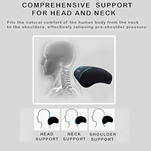 Car Headrest Neck Pillow Support Ergonomic, with Valve Stem Covers Accessory for Driving Seat Fatigue Relief Compatible with Model S X 3 Y & Cybertruck - 1 Piece - color: A. White Ver. 4