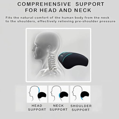Car Headrest Neck Pillow Support Ergonomic, with Valve Stem Covers Accessory for Driving Seat Fatigue Relief Compatible with Model S X 3 Y & Cybertruck - 1 Piece - color: A. White Ver. 4
