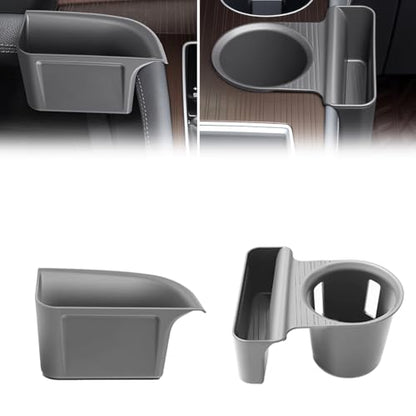 2PCS Cup Holder Storage Box for Toyota Sienna 2021-2026 Gear Shift Insert Organizer Tray Pockets Cup Groove Storage Multifunction Box(Gray) - size: Cup Holder Storage Box