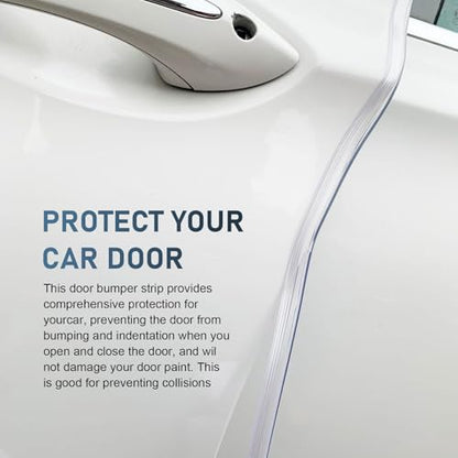 Car Door Edge Guards, 16.4 Ft U-Shaped Anti-Collision Protection Strips for Car Windows Hood Trunk, PVC Flexible Cuttable Sealing Decorative Strips, for Most Cars Furniture Bags (Transparent)