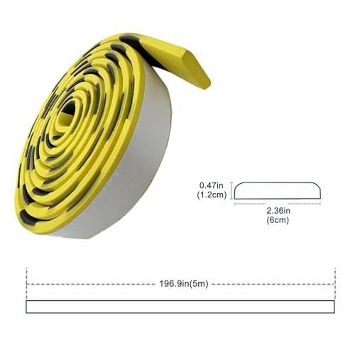 Garage Wall Protector, 196.9in/5m High-Visibility Yellow/Black Car Door Protection, Self-Adhesive Foam Wall Guard Bumper, Parking Assist Walls Equipment Dangerous Area