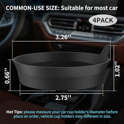 ME.FAN Car Cup Holder Coasters [4 Pack] Silicone Cups Mats, Automotive Universal Non-Slip Recessed Interior Accessories Black - color: 4 Pack-black