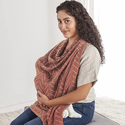 Itzy Ritzy Breastfeeding Boss Multi-Use Cover – A Nursing Cover, Swaddle, Car Seat Wrap, Tummy Time Mat & Burp Cloth All in One – Made of Soft Muslin Fabric & Measures 47” x 47” (Mudcloth) - color: Mudcloth