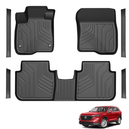 Floor Mats for 2023-2025 2026 Honda CRV (Include Gas and Hybrid), TPE All Weather Durable Floor Liners with Door Sill Guards for Honda CRV SE LX EX EX-L Sport Sport-L Touring HEV Accessories - size: 2023-2026 | For Honda CRV