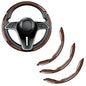 3-Piece Carbon Fiber Steering Wheel Cover, Anti-Slip & Segmented Thin Design for Comfort Grip, Universal Fit 99% Cars SUV Truck,Brown - color: Brown