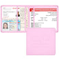Car Insurance and Registration Holder, 5.5 x 5 Inch PU Leather Vehicle Glove Box Organizer Wallet Case for Insurance Card, Driver License, Paperwork - Pink - color: Pink