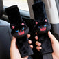 2 PCS Seat Belt Cover Pad, Cute Kawaii Animal Cat Seatbelt Covers for Kids, Soft Seatbelt Cushion, Car Seat Strap Pads (A-Black)