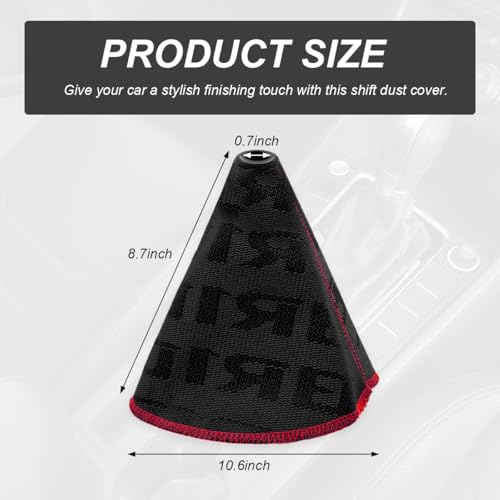 Car Shift Boot Cover, Fabric Shifter Lever Knob Boot Dustproof Cover with Stitch, Manual Automatic Speed Shifter Boots Gear Gaiter for Most Vehicles, Car Accessories (Black) - color: Black