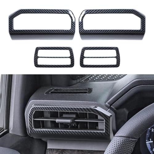 INTGET for 2024 2025 2026 Toyota Tacoma Accessories/2025-2026 4Runner for Tacoma/4Runner AC Vent Panel Cover ABS Plastic Interior Decoration(Carbon Fiber Style, AC Vent Panel Cover) - size: AC Vent Panel Cover