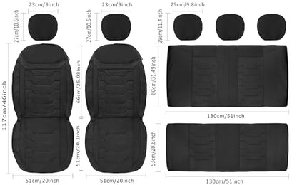 Breathable Car Seat Covers Full Seats,3D Air Mesh Cloth Seat Covers for Cars, Split Bench Compatible Car Interior Covers, Universal Fit Most Car Sedan Truck SUV(Black)