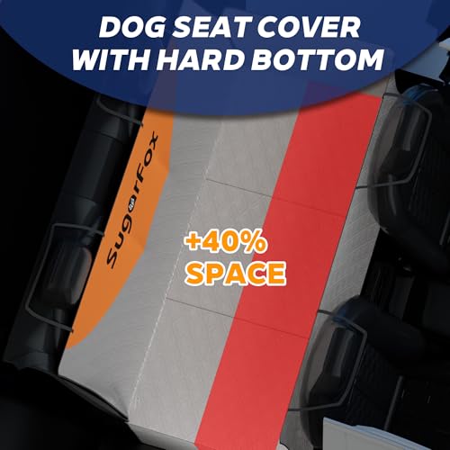 Dog Car Seat Cover for Back Seat - Upgraded PU Leather Dog Hammock, 400lbs Hard Bottom Backseat Pet Cover, Waterproof Anti-Scratch + Pet Safety Belt (Gray-54“x18”) - color: 01-GRAY, size: L