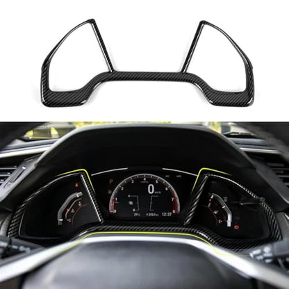 Dashboard Instrument Panel Decals for Honda Civic 2016 2017 2018 2019 2020 2021 10th Gen Accessories ABS Carbon Fiber Interior Stickers - color: Dashboard Trim