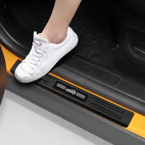Hellet 4PCS Car Door Sill Protector for Ford 2021-2025 2026 Bronco Sport Accessories Matte Black ABS Plastic Material Full Coverage Door Entry Guards - color: for Ford Bronco Sport 2021-2026
