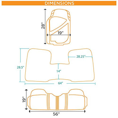 Motor Trend FlexTough 3-Row Heavy Duty Rubber Floor Mats & Liners Mega Truck/SUV/Van Combo - Heavy Duty All Weather Protection, Universal Trim to Fit, Black - color: Black