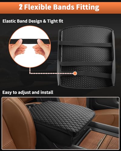 Shademax Center Console Cover for Dodge Ram 1500 2026 2025-2019, Armrest Cushion Pad Cover for 5th Ram 1500 2500 3500 Accessories Arm Rest Cushion Leather Bucket Seat Console Protector Anti-Scratch - size: Size for Dodge Ram 1500 2500 3500 2019-2026