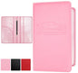 PLOJOP Car Registration and Insurance Card Holder, Leather License Document Pink Glove Box Compartment Organizer, Car Wallet Case for Essential Info, License Cards, ID Card - color: Pink